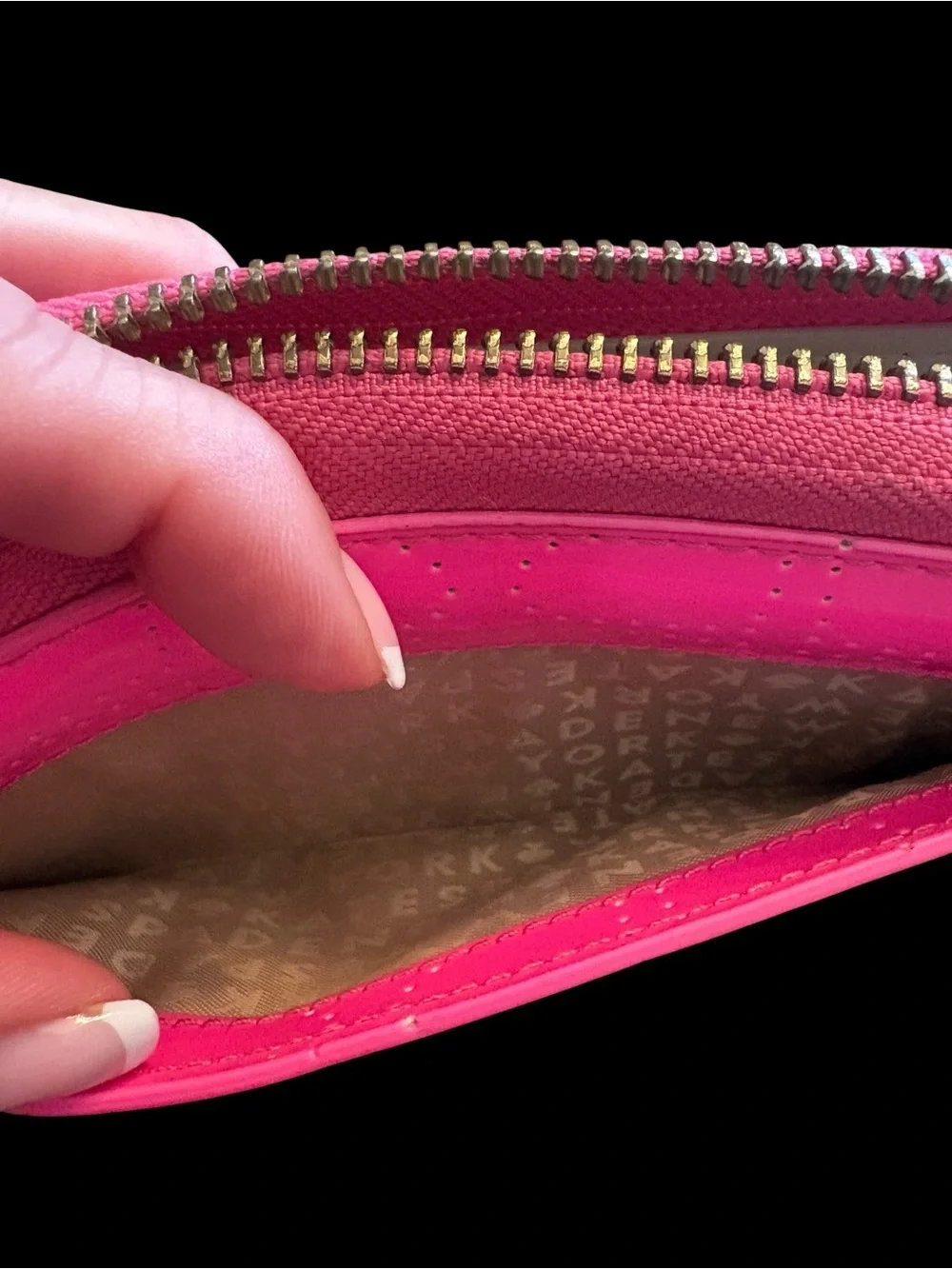 kate spade Hot Pink Perforated Wristlet Clutch